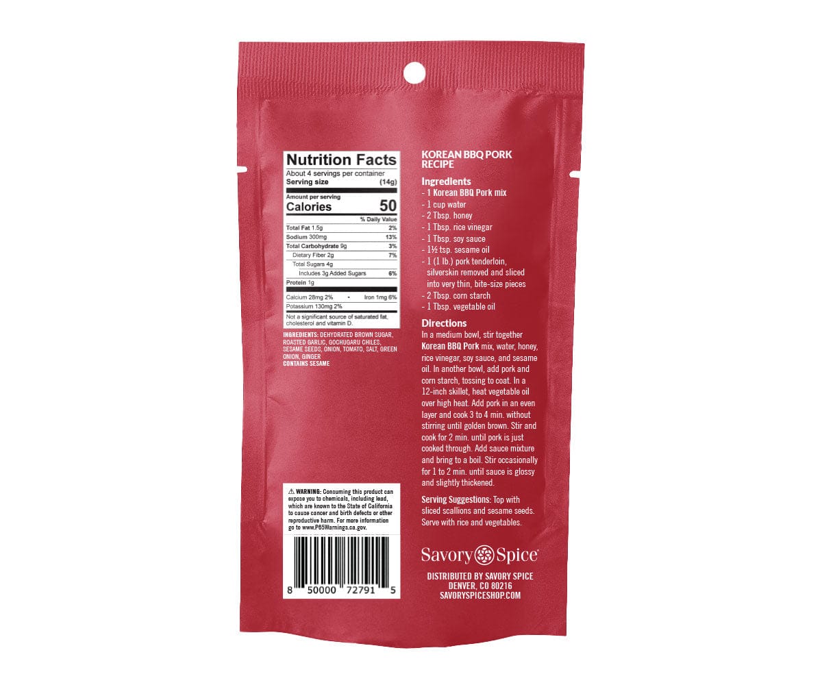 Korean BBQ Pork - Spice & Easy by Savory Spice